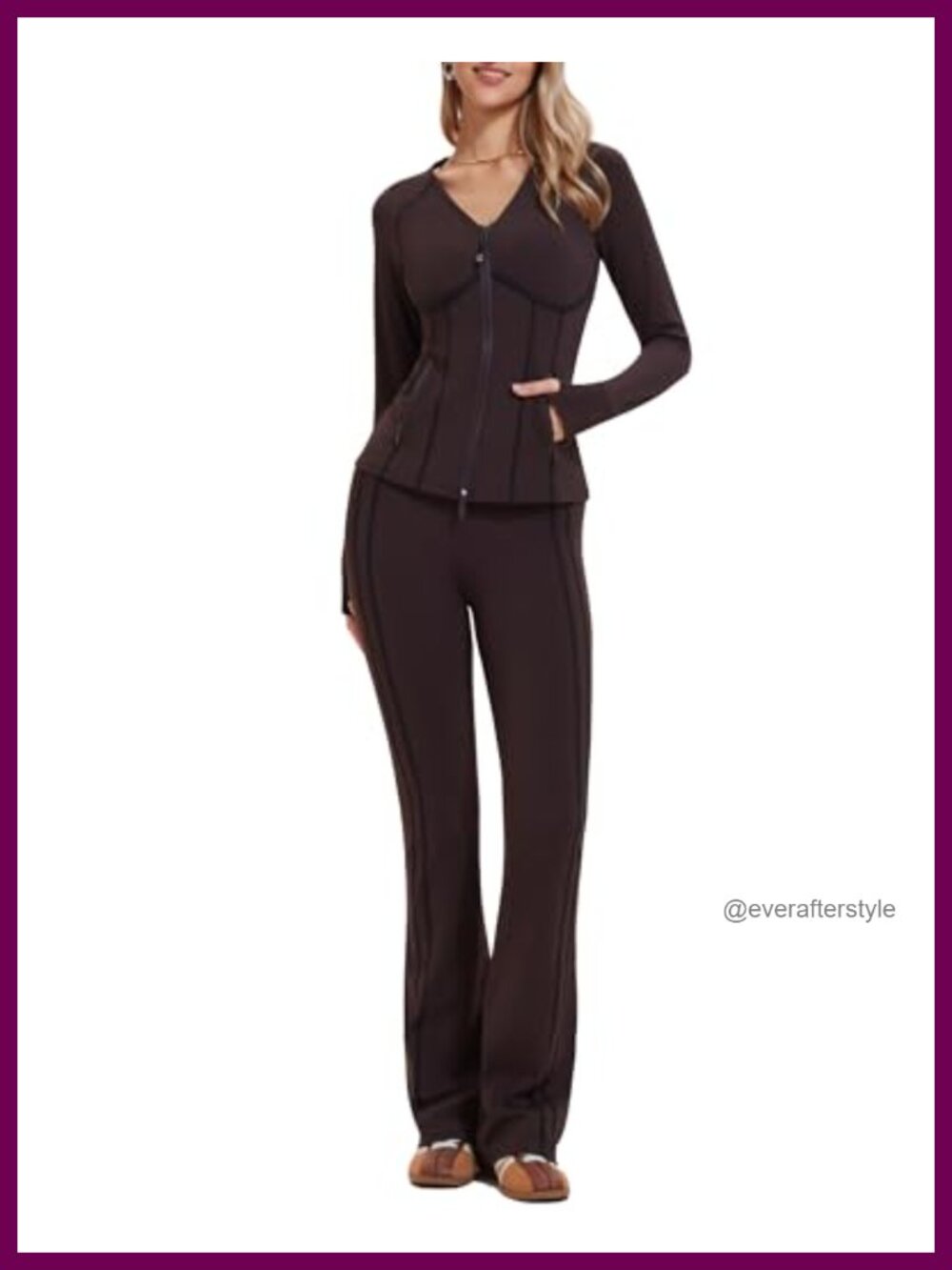 Women's 2 Piece Lounge Set Zip Up Tracksuit Polyester Spandex Slim Fit